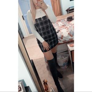 Plaid Zip Up Mini Dress